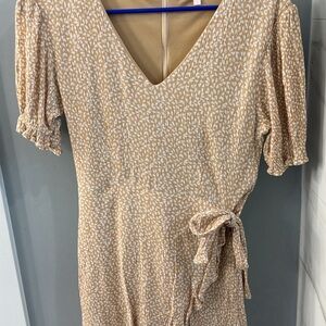 GB Girls Beige Patterned Mini Dress